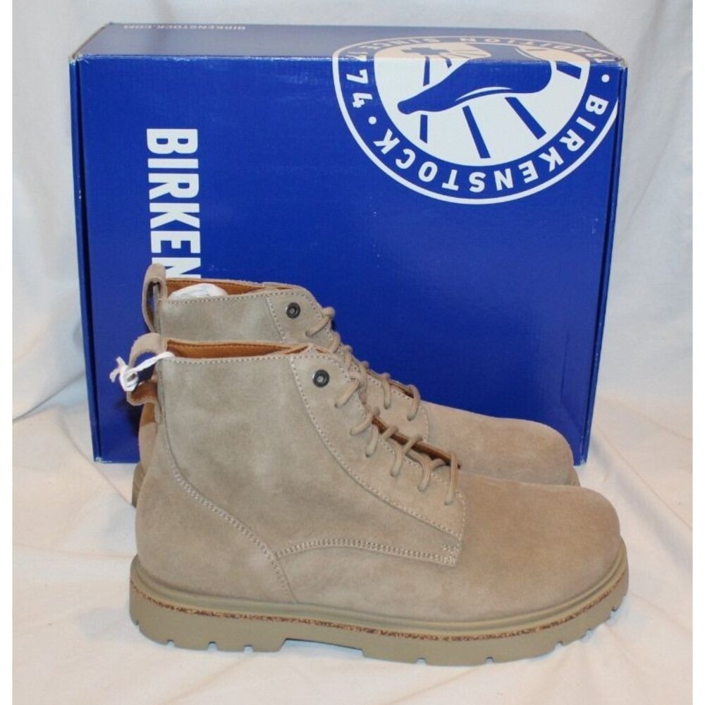 Birkenstock Men's Mid Highwood Lace Up Suede Ankle Boots Taupe EU 45 NEW